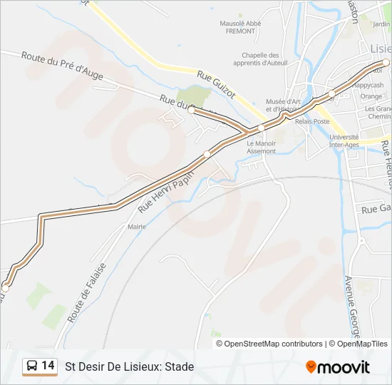 14 Bus Line Map