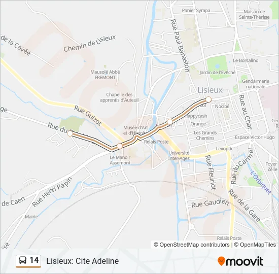 14 Bus Line Map