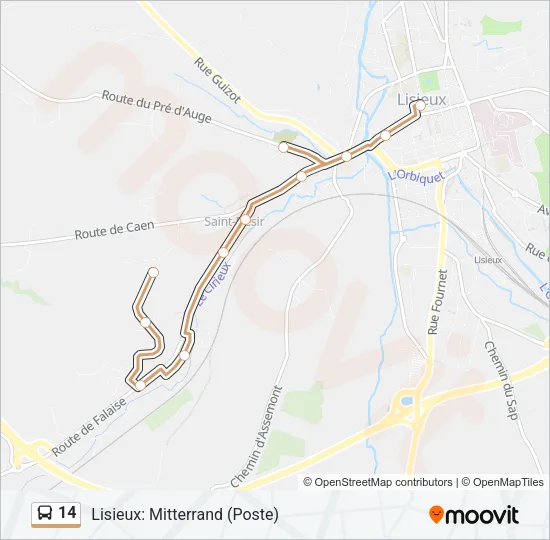 14 Bus Line Map