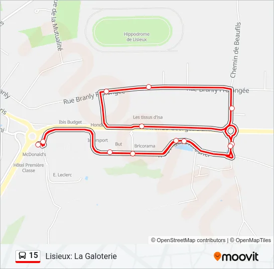 15 Bus Line Map