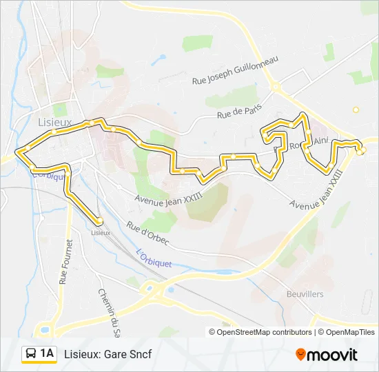 1A Bus Line Map