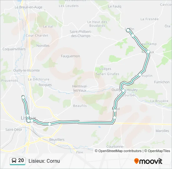 20 Bus Line Map