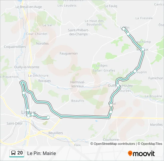 20 Bus Line Map