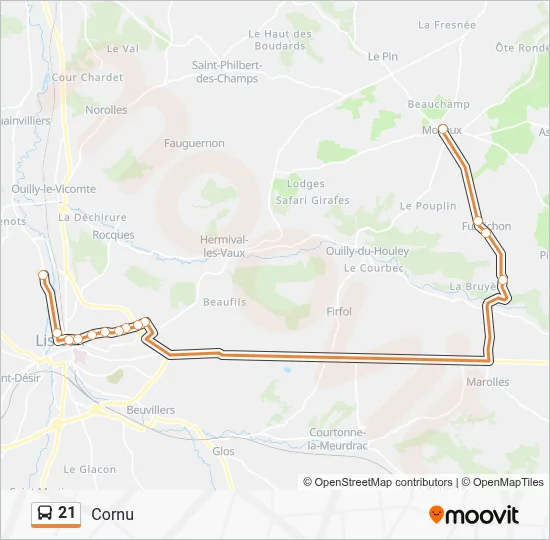 Mapa de 21 de autobús