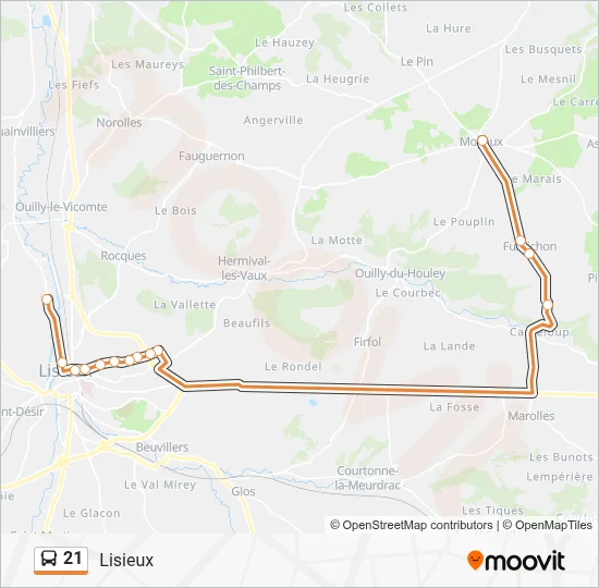 21 Bus Line Map