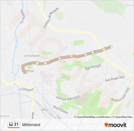 21 Bus Line Map