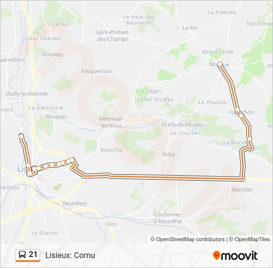 21 Bus Line Map