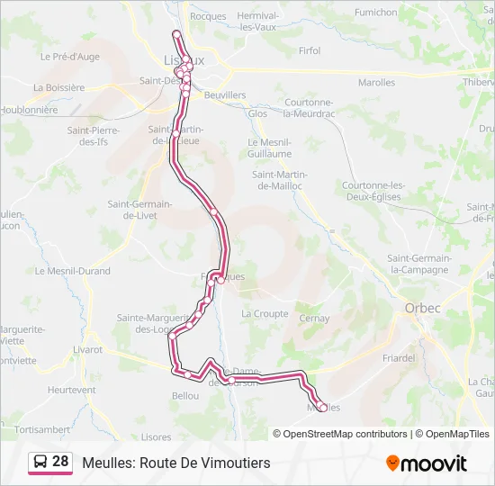 28 Bus Line Map