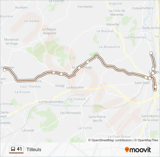 41 Bus Line Map