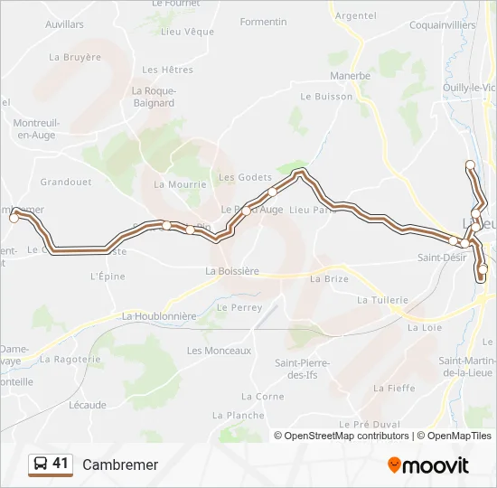 41 Bus Line Map
