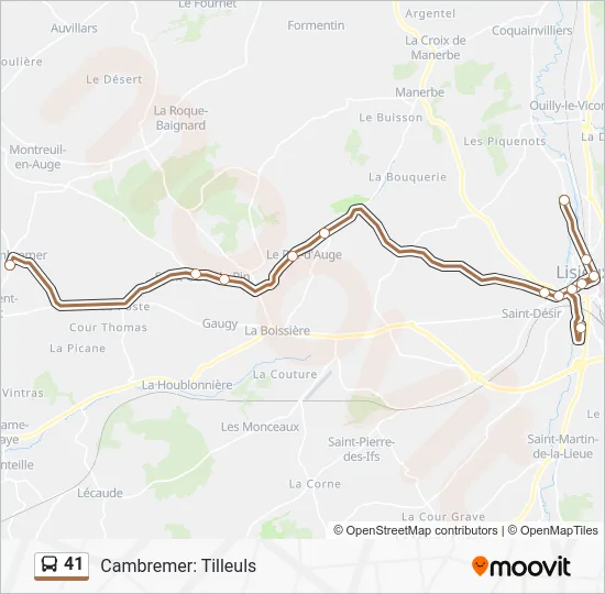 41 Bus Line Map
