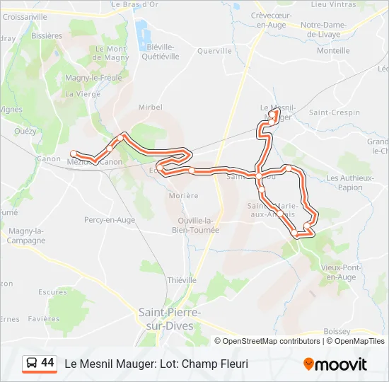 44 Bus Line Map