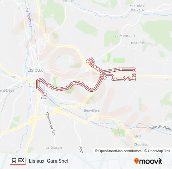 EX Bus Line Map