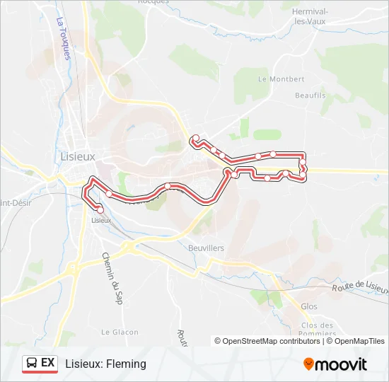 EX Bus Line Map