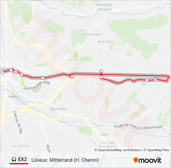 EX2 Bus Line Map