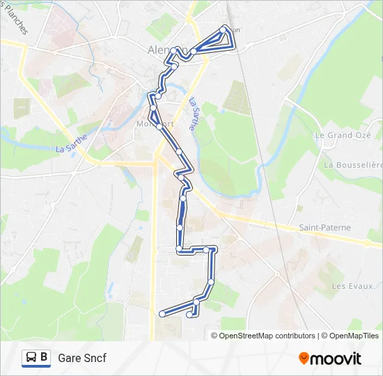B Bus Line Map