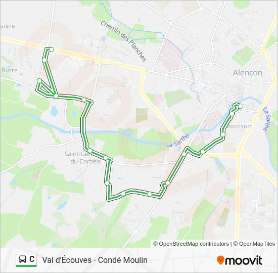 C Bus Line Map