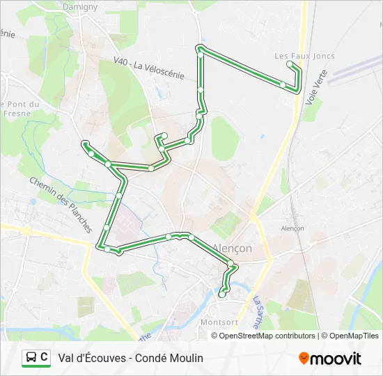 C Bus Line Map