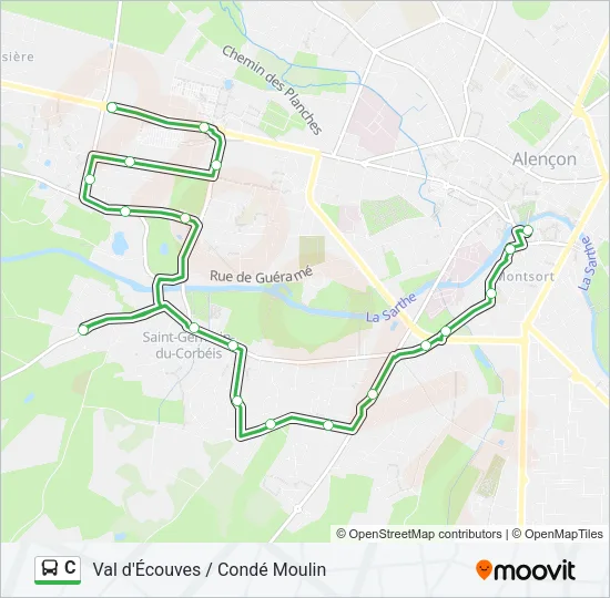 C Bus Line Map