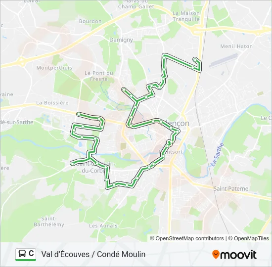 C Bus Line Map