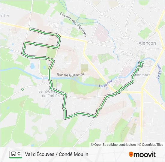 C Bus Line Map