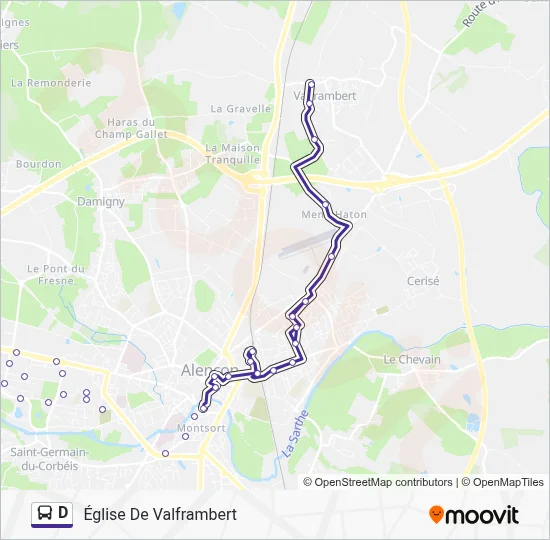 Mapa de D de autobús