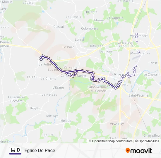 Mapa de D de autobús