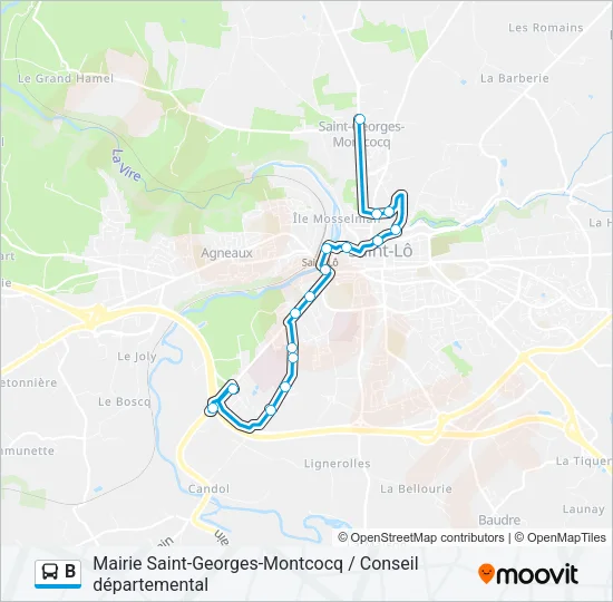 B Bus Line Map