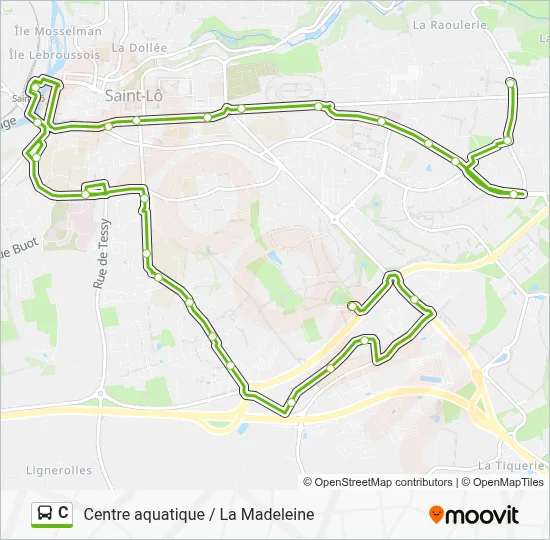 Plan de la ligne C de bus