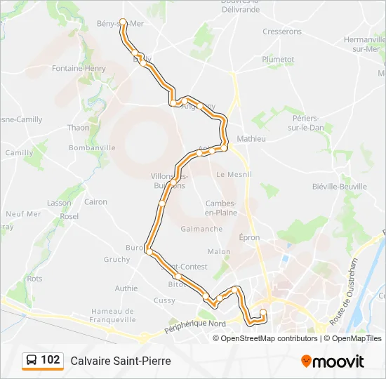 Mapa de 102 de autobús