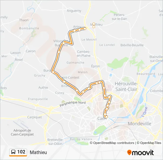 102 Bus Line Map