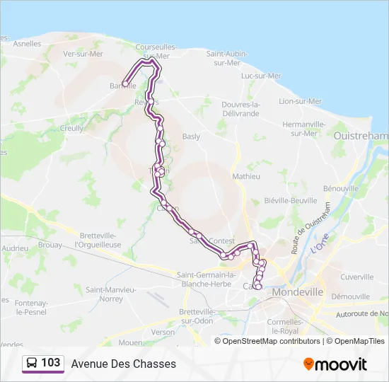 Plan de la ligne 103 de bus