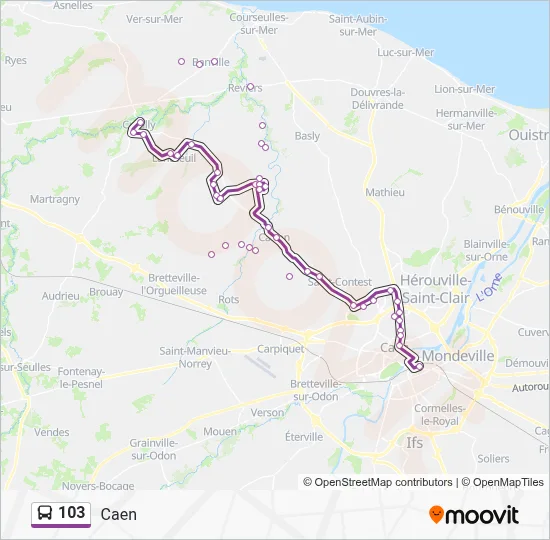 103 Bus Line Map