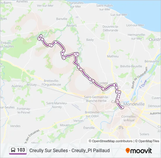 103 Bus Line Map