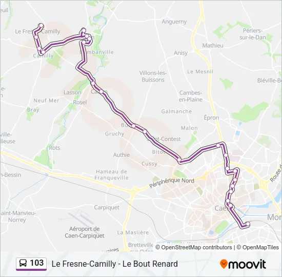 103 Bus Line Map