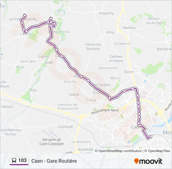 103 Bus Line Map