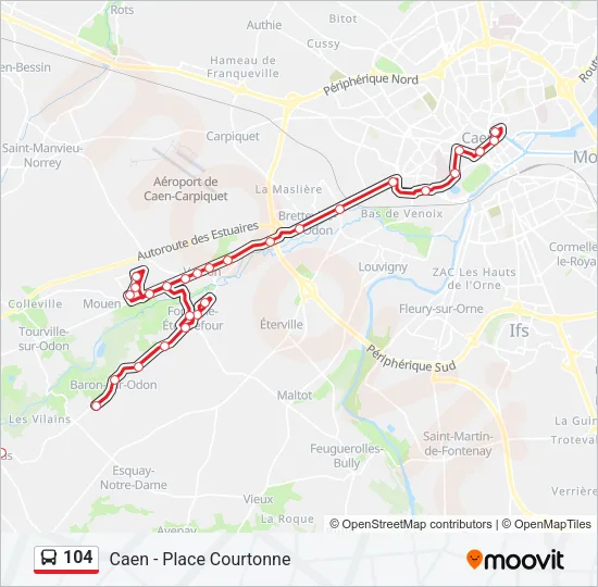 104 Bus Line Map