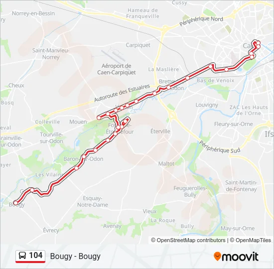 104 Bus Line Map