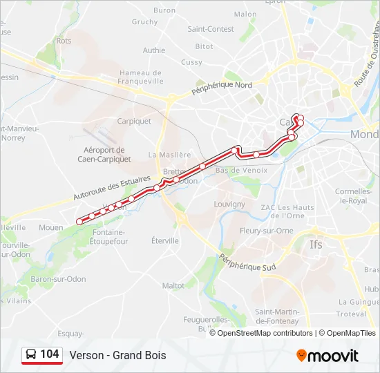 104 Bus Line Map