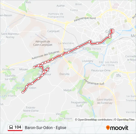 104 Bus Line Map