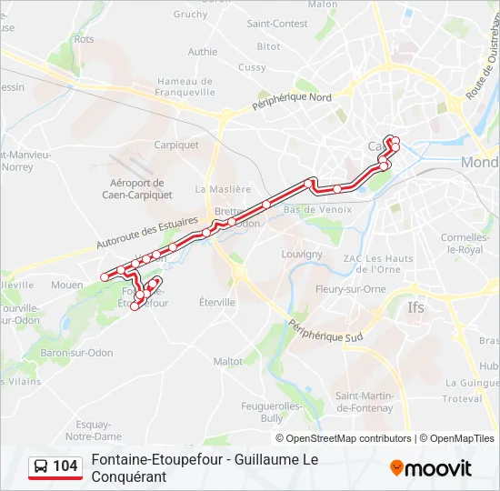 104 Bus Line Map