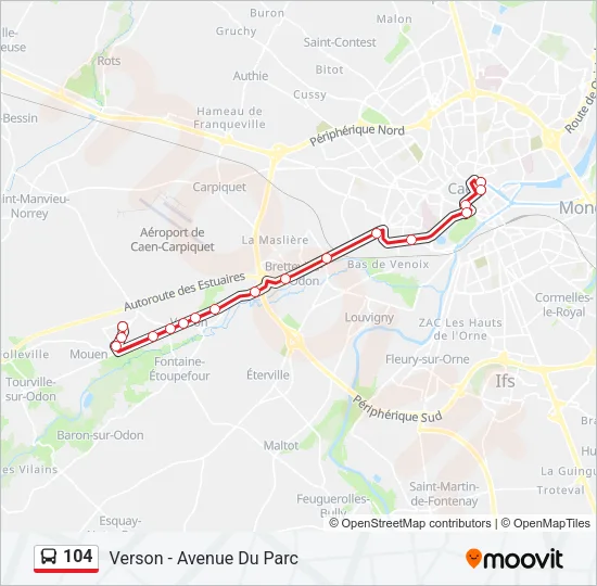 104 Bus Line Map