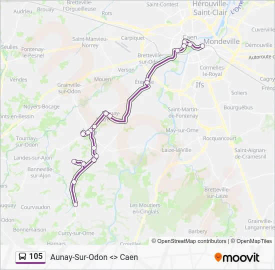 105 Bus Line Map