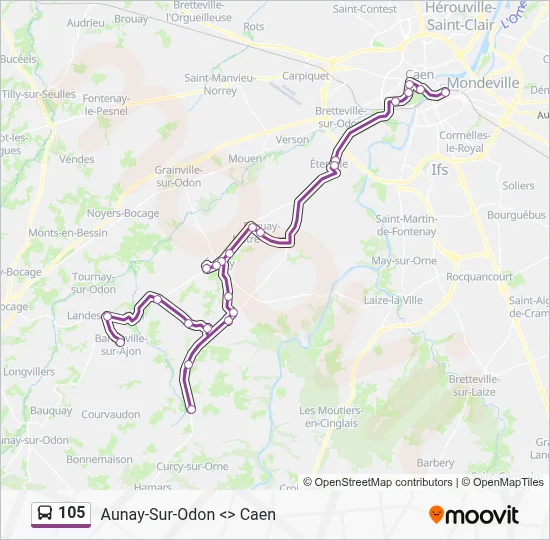 105 Bus Line Map