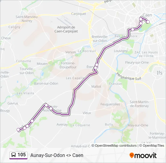 105 Bus Line Map