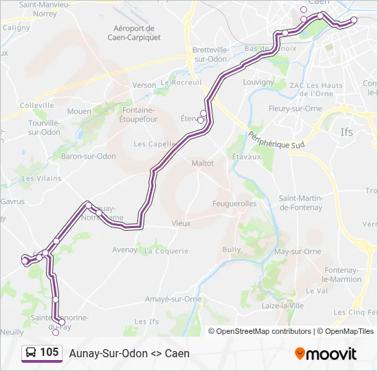 105 Bus Line Map