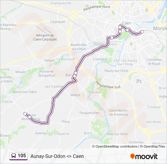 105 Bus Line Map