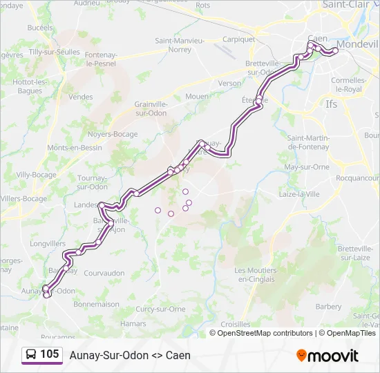105 Bus Line Map