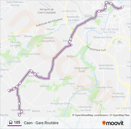 105 Bus Line Map