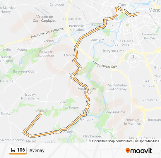 Mapa de 106 de autobús